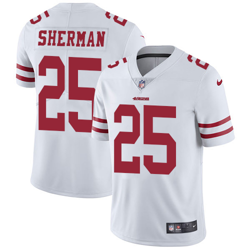 San Francisco 49ers Limited White Men Richard Sherman Road NFL Jersey 25 Vapor Untouchable